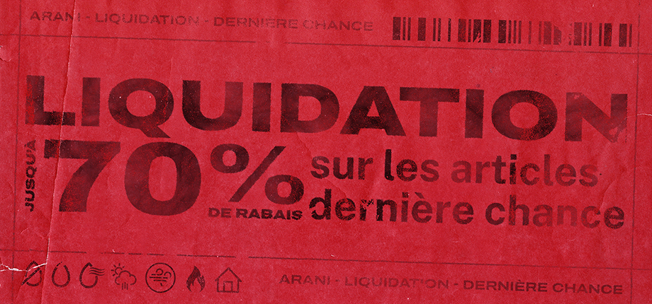 Liquidation – Jusqu’à 70% de rabais
