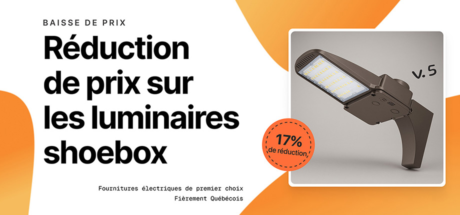 Réduction de prix sur tout les luminaires shoebox