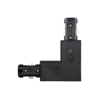 LED track L-connector front view black