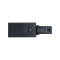 LED track live end connector front view Black