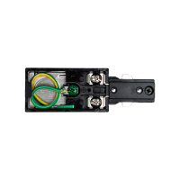 LED track live end connector open view Black