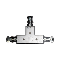 LED track T-connector back view Black
