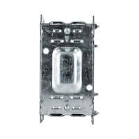 Back view of the Arani ED-NGB-2004-LH device box showing the embossed rear panel, cable clamp slots and positioning prongs