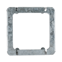 Arani 73171-K 4-11/16 in square box extension, 2-1/8 in deep, rear view: flat rear rim with mounting slots