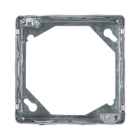 Arani 53151-K square box extension, 1-1/2 in deep, knockouts, front view: hollow ring with no back wall
