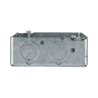 Arani 53151-K square box extension, 1-1/2 in deep, knockouts, side view with two round knockouts on side wall