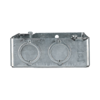 Arani 53151-K square box extension, 1-1/2 in deep, knockouts, side view: opposite side wall with two knockouts