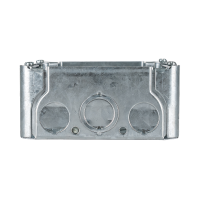 Arani 72171-K 4-11/16 in square junction box, 2-1/8 in deep, knockouts, top view with three knockouts across top wall