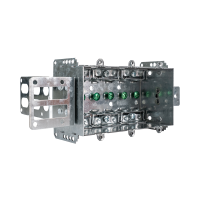 Arani 2104-LSSAX-3 3-gang steel stud device box, 2-1/2 in deep, AC90, three-quarter view with folded stud bracket at left