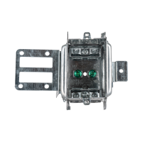 Arani 3104-LSSAX-1 bubble steel stud box, 1 in drywall, 2-1/2 in deep, AC90, front view with two grounding screws