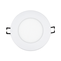 Arani SL4-RGBW-R-WH-V4 4 in RGBW LED slim panel, front view with spring clips
