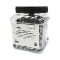 Arani TC-18-8-GR-V2 grey winged twist-on wire connectors, jar of 100, AWG 18-8
