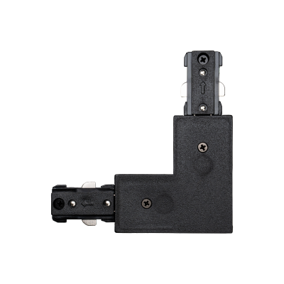 LED track L-connector front view black