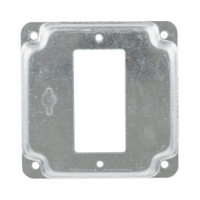 Back view of the Arani ED-SBC-8362 4 in. square raised cover showing the recessed body and corner mounting holes