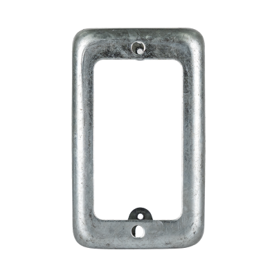 Arani 1110-R utility box extension ring, 1-7/8 in deep, knockouts, rear view with flat rim face and hollow centre