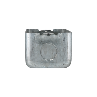 Arani 1110-R utility box extension ring, 1-7/8 in deep, knockouts, top view with single knockout on narrow end wall