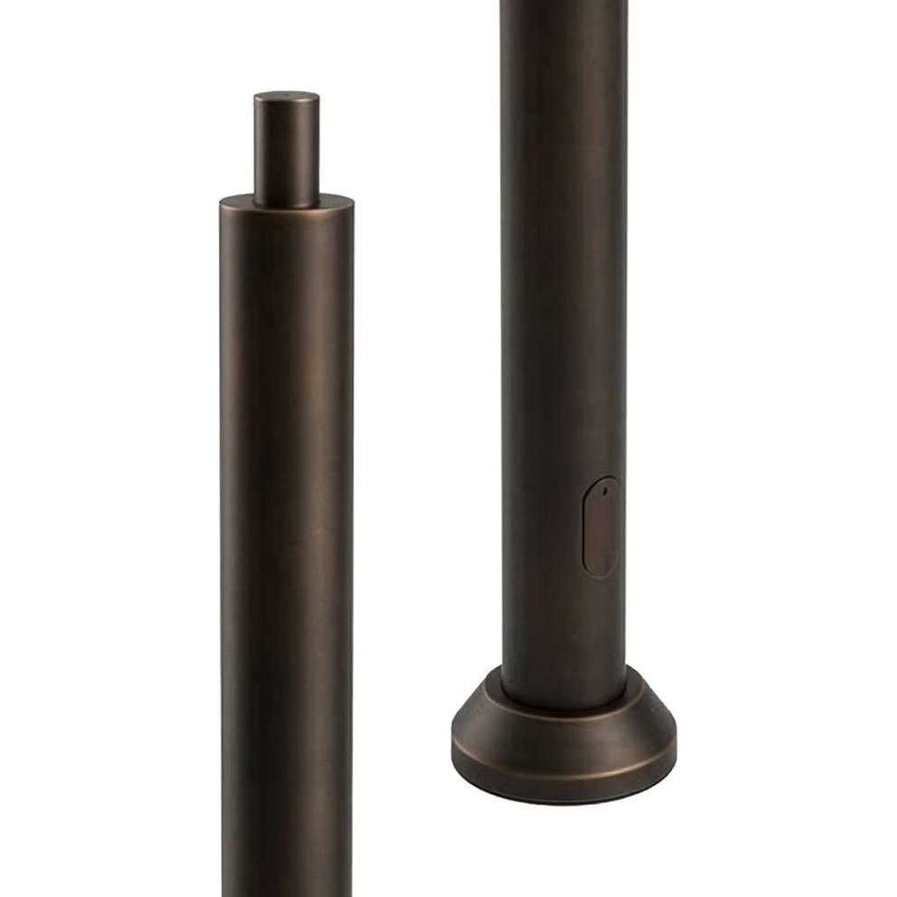 Round bronze light pole, size 4, showing tapered top section and round base with wiring access door