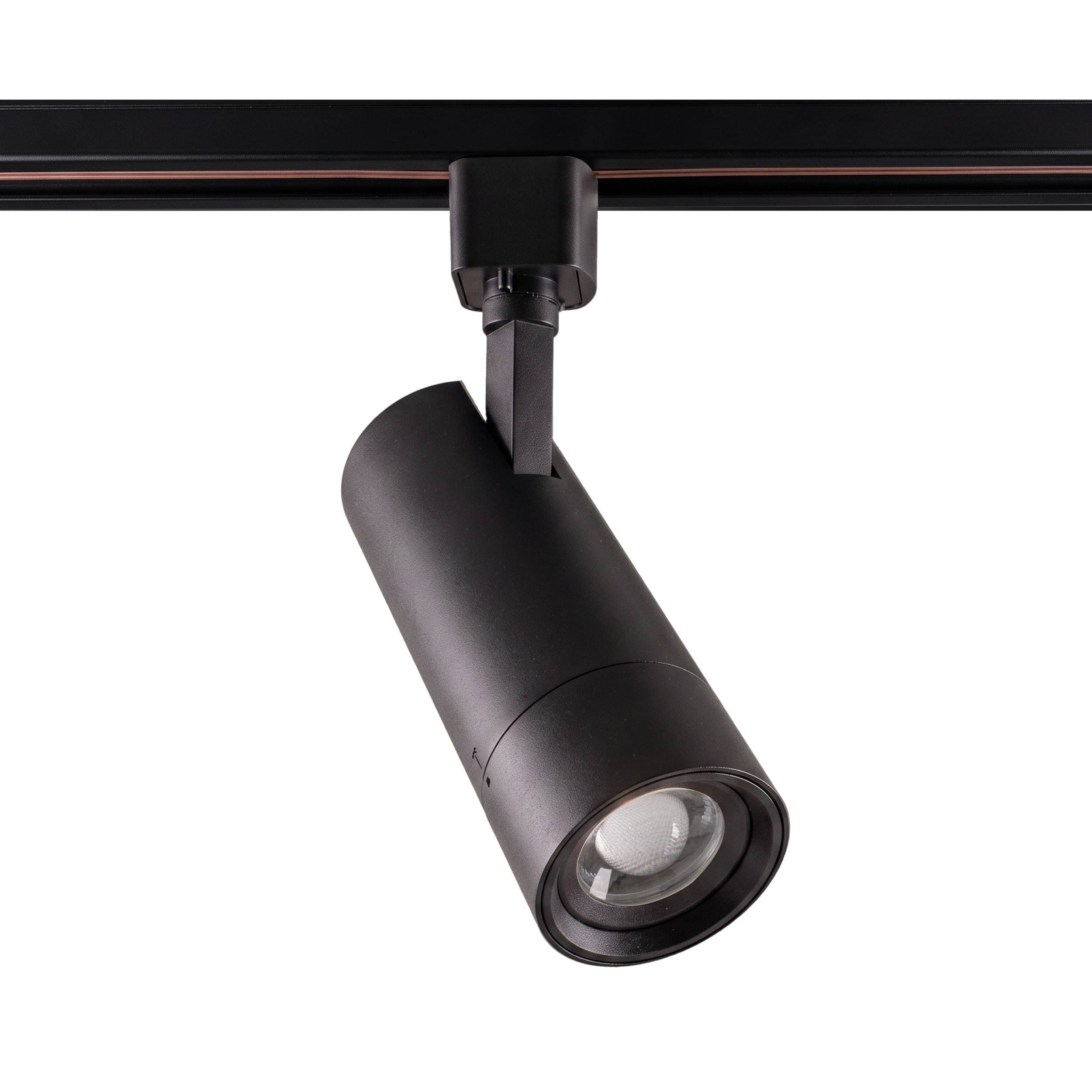 Black LED track head front view