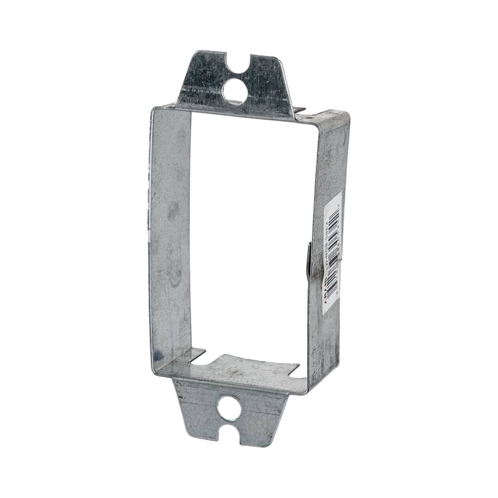 Arani SBEX device box extension ring, 7/8 in deep, three-quarter view with mounting ears at top and bottom