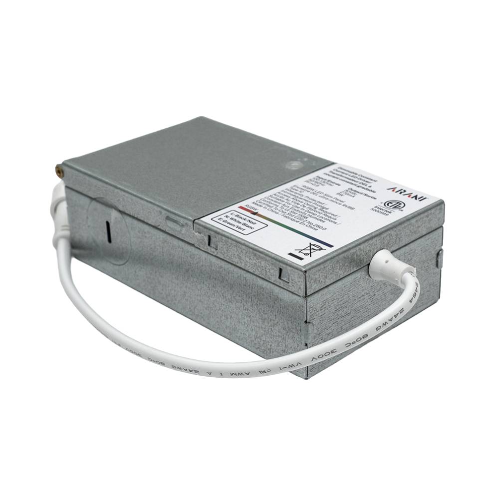 Arani SL4-RGBW-R-WH-V4 dimmable RGBW LED driver in galvanized steel junction box