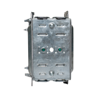 Boîtier d'interrupteur Arani ED-GGB-1304-LH, vue arrière montrant les trous de vis du support et les vis de mise à la terre