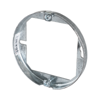Bague de rallonge pour boîte octogonale 4 po Arani ED-OEX-OBEX, 1/2 po de profondeur, vue en angle avec son ouverture carrée et 