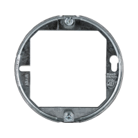 Vue de face de la bague de rallonge octogonale Arani ED-OEX-OBEX montrant le corps rond en acier, l'ouverture carrée et l'estamp