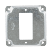 Vue arrière du couvercle carré surélevé 4 po Arani ED-SBC-8362 montrant le corps en retrait et les trous de fixation aux coins