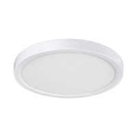 Plafonnier DEL en surface rond Arani CL07 de 7 po blanc, vue avant du diffuseur