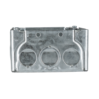 Arani 53171-K rallonge de boîte carrée, 2-1/8 po, débouchures, vue de profil avec trois débouchures concentriques sur la paroi