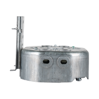 Arani 54151-LB boîte octogonale, 1-1/2 po, support latéral, vue de profil avec profil du support latéral haut