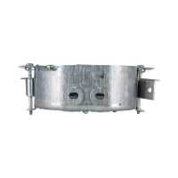 Arani 54151-LD boîte de plafond octogonale, 1-1/2 po, supports à bras pivotant, vue de profil : supports avec longues vis