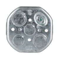 Arani 54171-K boîte de jonction octogonale, 2-1/8 po, débouchures, vue arrière avec débouchures embossées et bossage