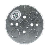 Arani 56111 boîte de plafond ronde pancake, 1/2 po, débouchures, vue arrière avec cinq débouchures arrière rondes