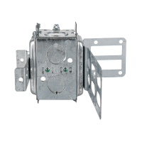 Arani 3104-KSSX boîte bombée groupable, montant métallique, 2-1/2 po, débouchures, vue arrière avec deux débouchures rondes