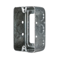 Arani 1110-R bague de rallonge utilitaire, 1-7/8 po, débouchures, vue trois quarts : intérieur creux avec oreilles de plâtre
