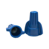 Deux connecteurs à torsion bleus Arani TC-10-6-BL-V2, extrémité ouverte montrant le ressort intérieur