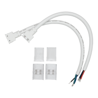 Accessoires Arani TLC-4PT5W-24V-RGB-WP : deux connecteurs avec fil d’alimentation RVB 20 AWG et connecteurs de jonction transpar