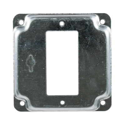 Vue arrière du couvercle carré surélevé 4 po Arani ED-SBC-8362 montrant le corps en retrait et les trous de fixation aux coins