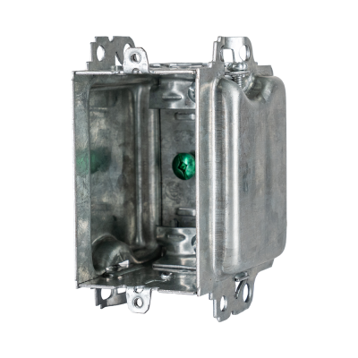 Arani 3104-LH boîte bombée groupable, 2-1/2 po, 16 po cu, sans oreilles, vue trois quarts avec paroi latérale arrondie nervurée
