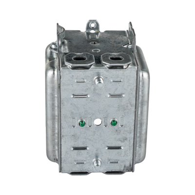 Arani 3104-LH boîte bombée groupable, 2-1/2 po, 16 po cu, sans oreilles, vue arrière : panneau arrière avec ouvertures