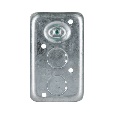 Arani 1110 boîte utilitaire, 1-7/8 po, 16,5 po cu, débouchures, vue arrière avec bossage de vis de mise à la terre