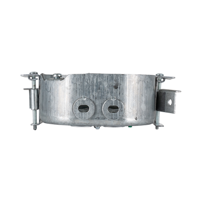 Arani 54151-LD boîte de plafond octogonale, 1-1/2 po, supports à bras pivotant, vue de profil : supports avec longues vis