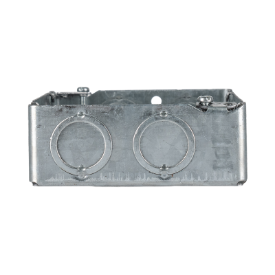 Arani 53151-K rallonge de boîte carrée, 1-1/2 po, débouchures, vue de profil : paroi latérale opposée avec deux débouchures