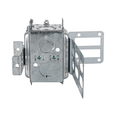 Arani 3104-KSSX boîte bombée groupable, montant métallique, 2-1/2 po, débouchures, vue arrière avec deux débouchures rondes