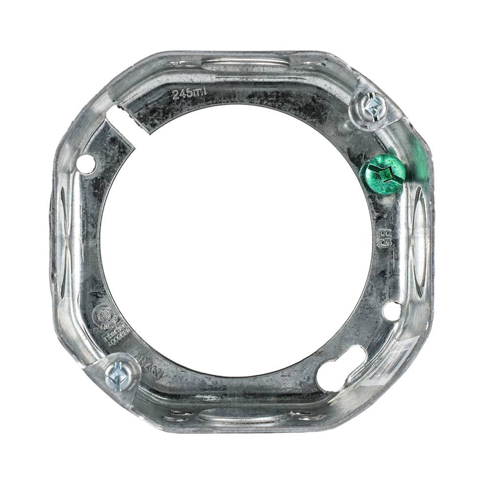 Vue de face de la bague de rallonge octogonale Arani ED-OEX-55151-K montrant l'estampe de capacité de 245 ml, les vis de fixatio