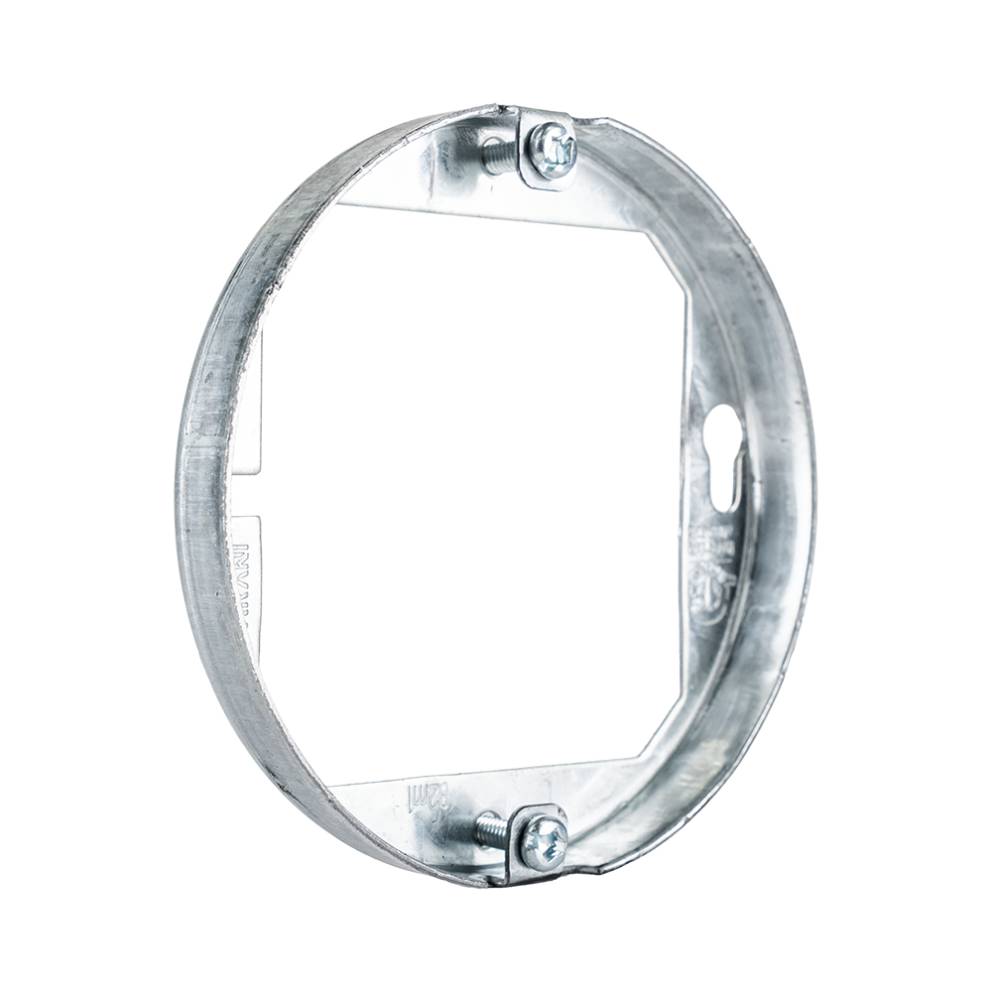 Vue arrière trois quarts de la bague de rallonge octogonale Arani ED-OEX-OBEX montrant les fentes de fixation en trou de serrure