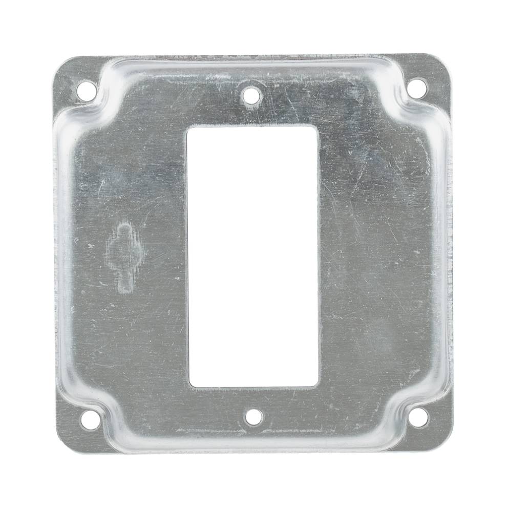 Vue arrière du couvercle carré surélevé 4 po Arani ED-SBC-8362 montrant le corps en retrait et les trous de fixation aux coins