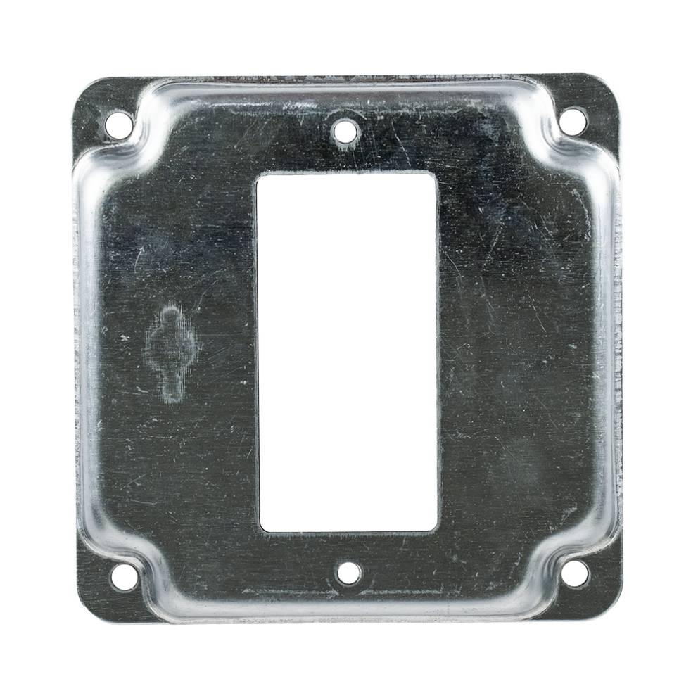 Vue arrière du couvercle carré surélevé 4 po Arani ED-SBC-8362 montrant le corps en retrait et les trous de fixation aux coins